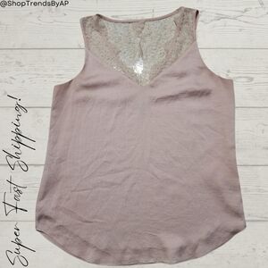 Express Pink Lace Top Tank Top